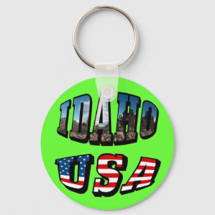 Llavero Idaho Picture State and Flag USA Textos