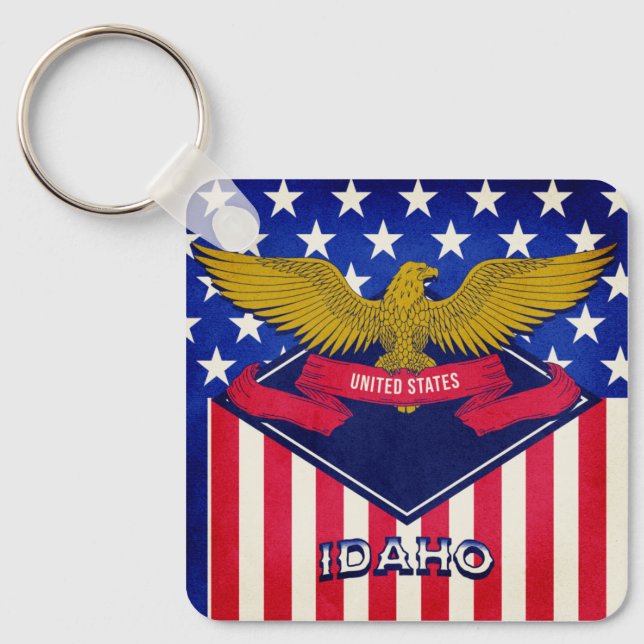 Llavero Idaho USA Flag  Keychain (Anverso)