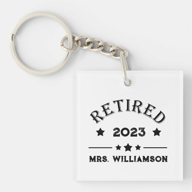 Llavero Idea de regalo de jubilación personalizada (Frente)