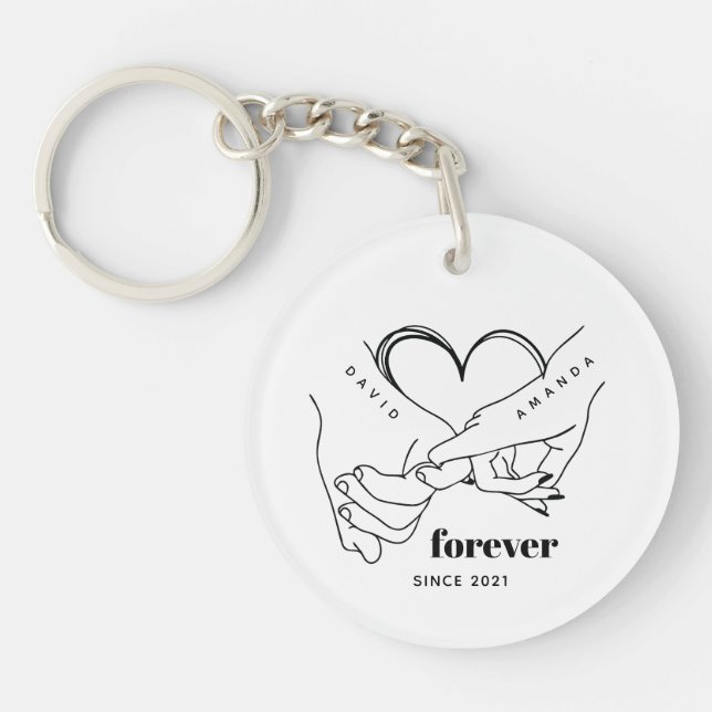 Llavero Idea de regalo de pareja con nombre Personalizado  (Frente)