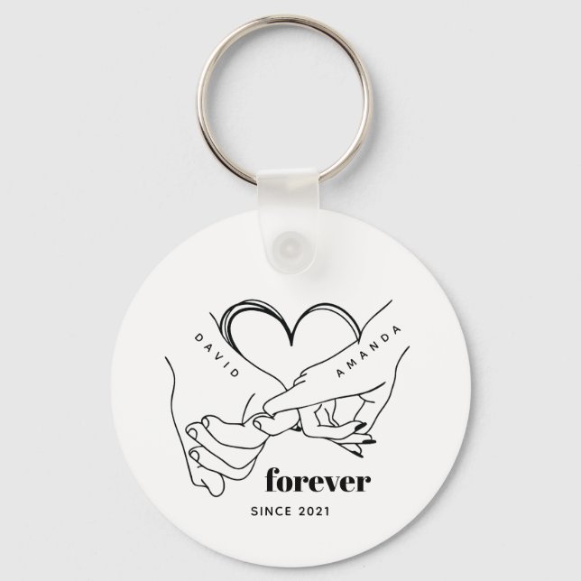 Llavero Idea de regalo de pareja con nombre Personalizado  (Anverso)