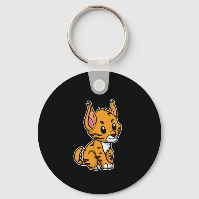 Llavero Idea de regalo para animales Bobcat (Anverso)