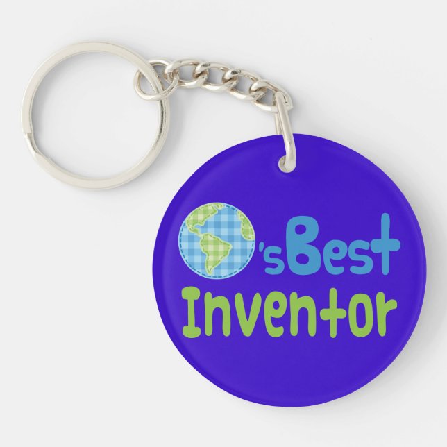 Llavero Idea De Regalo Para Inventor (Mejor Mundo) (Frente)