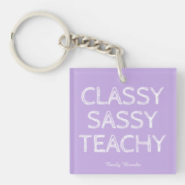 Llavero Idea de regalo personalizado de profesor morado