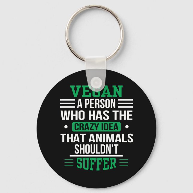 Llavero Idea Loca Vegan Los Animales No Deben Sufrir (Anverso)