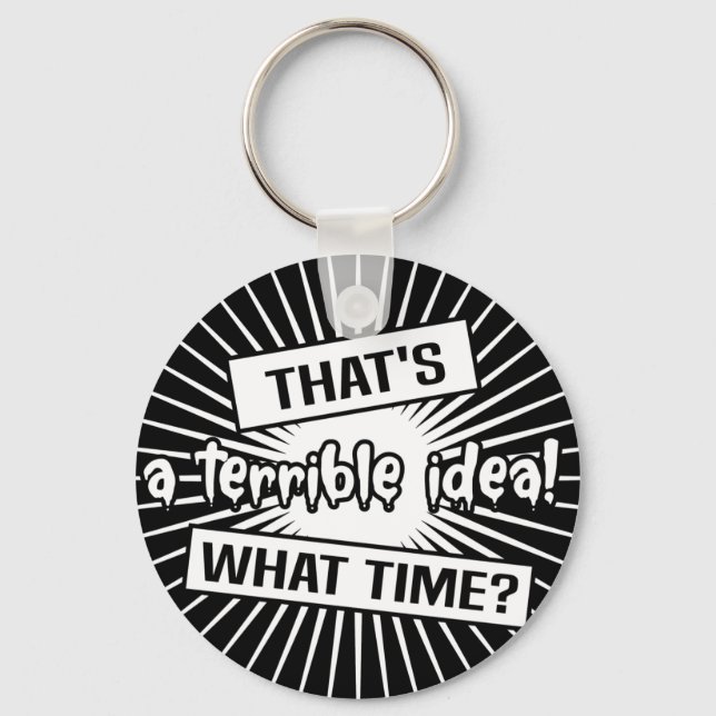 Llavero Idea Terrible divertida: ¿Cuál Keychain del Tiempo (Anverso)