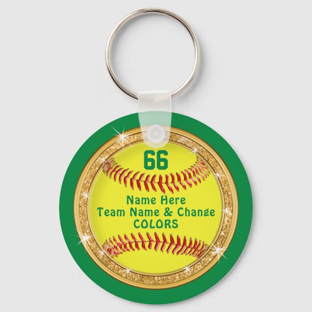 Llavero Ideas de regalo del equipo de Softball personaliza (Anverso)
