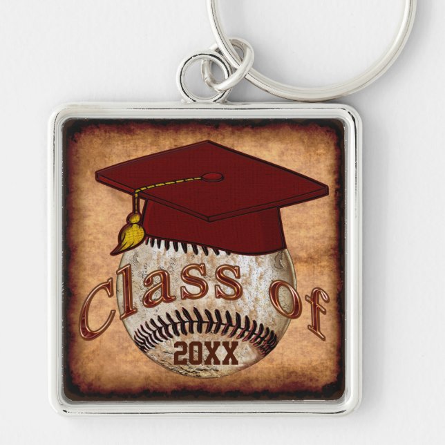 Llavero Ideas de regalo para graduación de béisbol Persona (Frente)