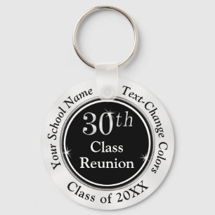 Llavero Ideas para la reunión de clase de 30 años en negro