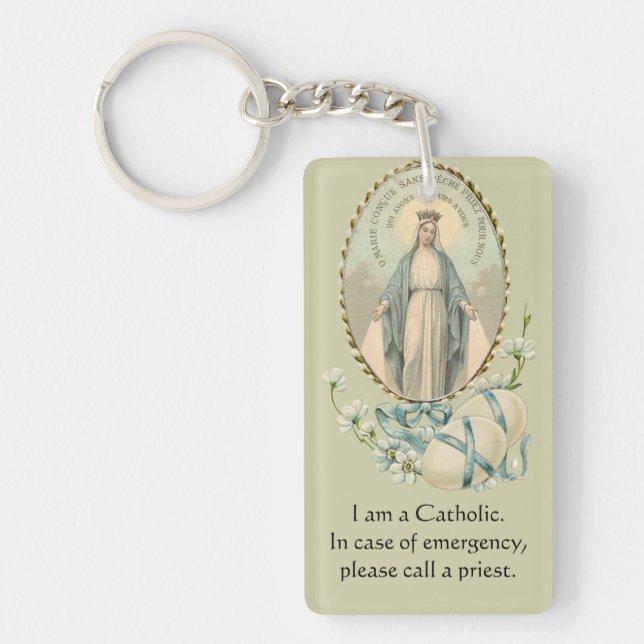Llavero Identidad católica Virgen bendecida (Frente)