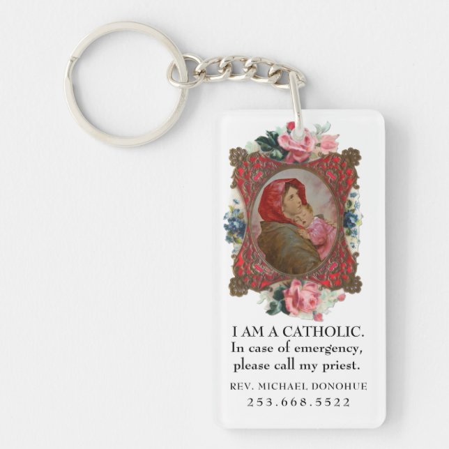 Llavero Identidad católica Virgen religiosa María Jesucris (Frente)