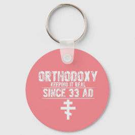 Llavero Iglesia ortodoxa cruza la gracia diciendo el rosad