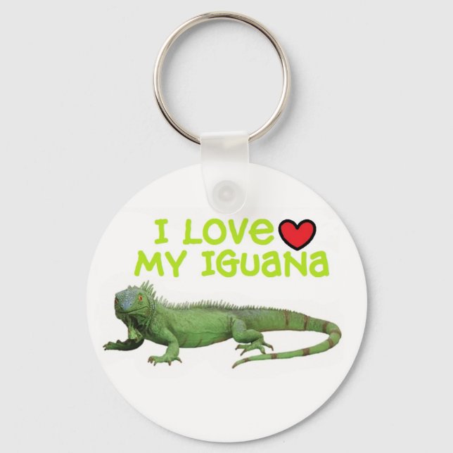 Llavero Iguana Keychain "Amo mi Iguana" (Anverso)