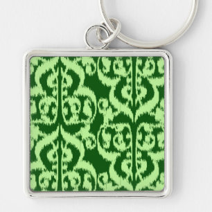 Llavero Ikat Morish Damask - verde pino y menta