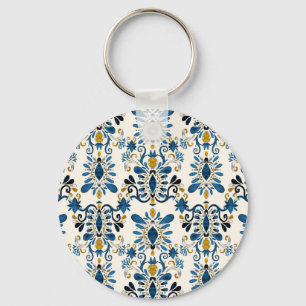 Llavero Ikat tie-dye, acuarela tribal