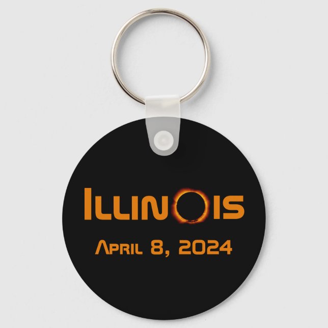 Llavero Illinois 2024 Eclipse Solar Total (Anverso)