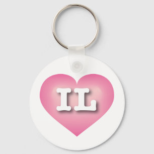 Llavero Illinois Pink Fade Heart - Amo a IL