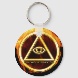Llavero Illuminati en llamas