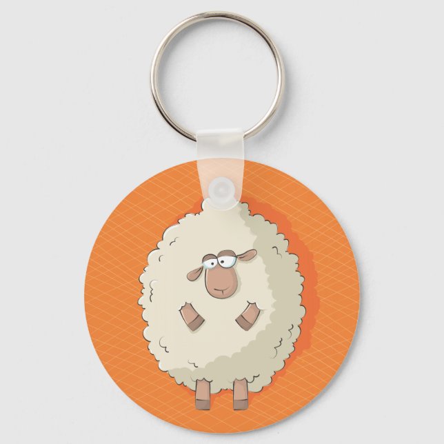 Llavero Illustration of a cute and funny giant sheep (Anverso)