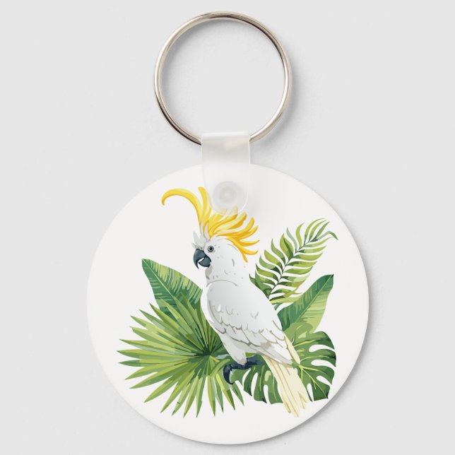 Llavero Illustration of parrot cockatoo (Anverso)