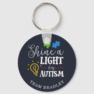 Llavero Ilumina el Autismo Personalizado Equipo de Corresp