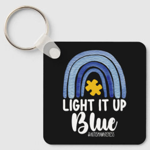 Llavero Ilumínalo de Azul Arcoíris Conciencia del Autismo
