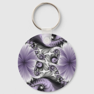 Llavero Ilusión de Lila Arte Floral Abstracto Fractal Fant