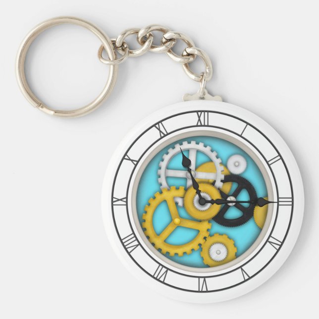 Llavero Ilusión de reloj visible Art Aqua (Frente)