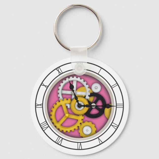 Llavero Ilusión de reloj visible arte de reloj fantasioso  (Anverso)