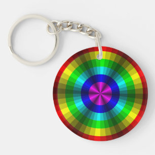 Llavero Ilusión óptica Clásica Acrílica Arcoiris