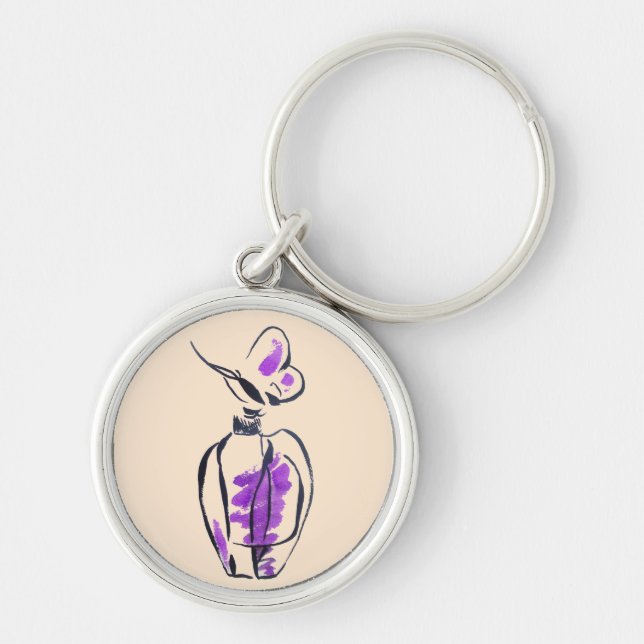 Llavero Ilustracion acuarela de moda de botella Perfume (Frente)