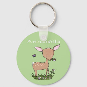 Llavero Ilustracion adorable de ciervos y personalizados d