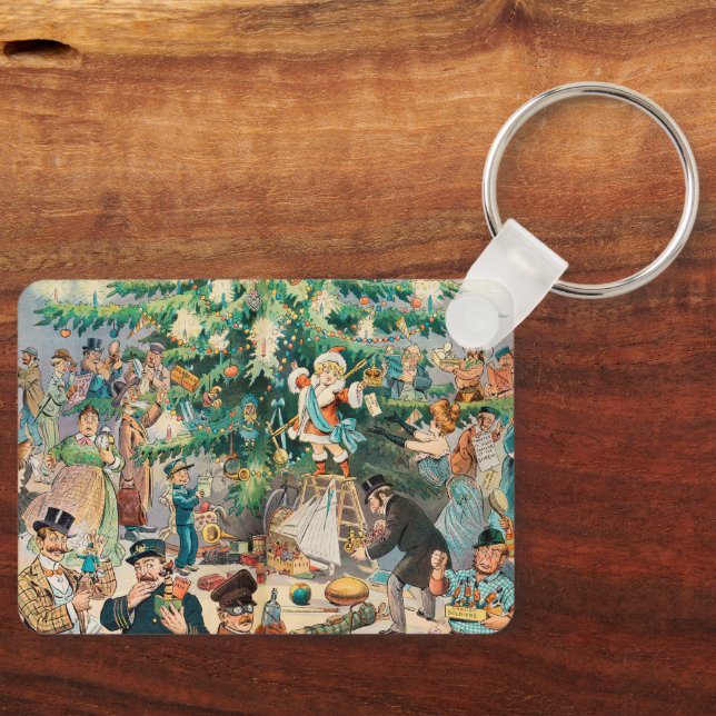 Llavero Ilustración antigua El árbol de Navidad de Puck, 1 (Anverso)