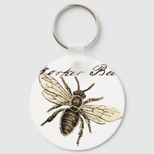 Llavero Ilustración Antigüedad Insecto Abeja Obrera Vintag