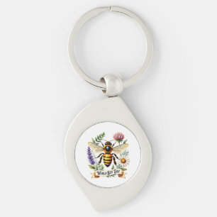 Llavero Ilustración artística del Día Mundial de las Abeja