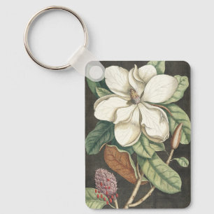 Llavero Ilustración botánica vintage de magnolia de Catesb