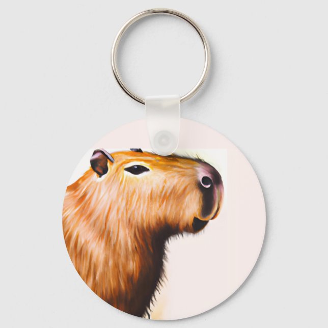 Llavero Ilustracion Capybara acuarela (Anverso)