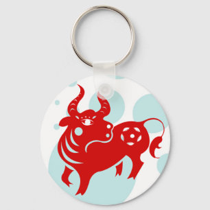 LLAVERO ILUSTRACION CHINO ZODIAC OX PAPERCUT