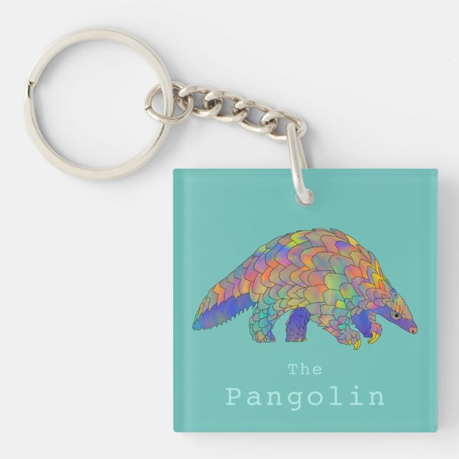 Llavero Ilustracion colorido de Cute Pangolin (Frente)