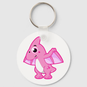 Llavero Ilustracion Cuto De Un Pterodáctilo.