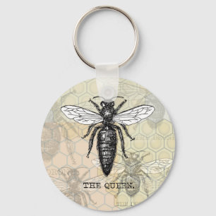 Llavero Ilustración de abeja reina insecto bicho