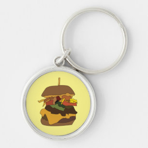 Llavero Ilustración de amor por la hamburguesa
