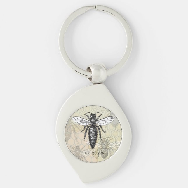 Llavero Ilustracion de antigüedades de insectos de Queen B (Anverso)