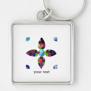 Llavero Ilustracion de arte de color turquesa