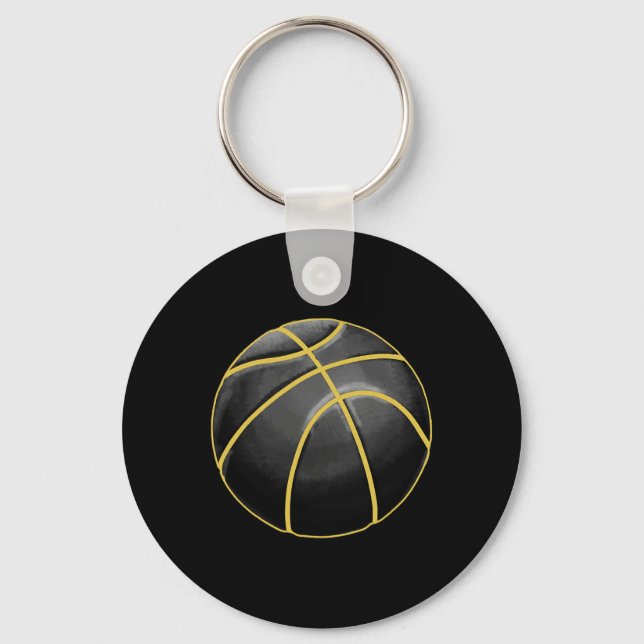 Llavero Ilustracion de baloncesto Black Gold Ball Design S (Anverso)