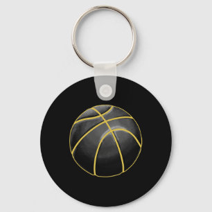Llavero Ilustracion de baloncesto Black Gold Ball Design S