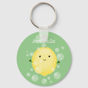 Llavero Ilustracion de burbujas de personalizado de limón
