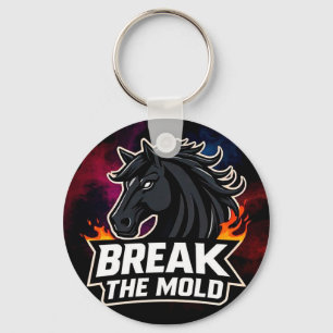 Llavero Ilustración de caballo con texto motivacional