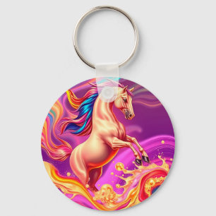 Llavero Ilustración de caballo vibrante abstracto