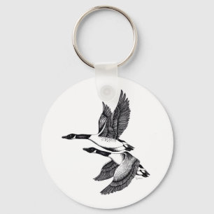 Llavero Ilustracion de Canadá Geese en el anillo de pulsac